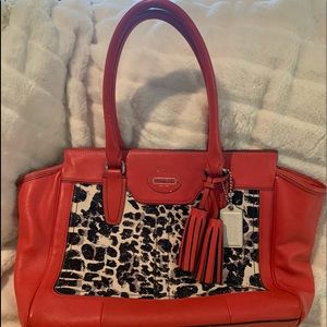 Coach leather legacy ocelot bag